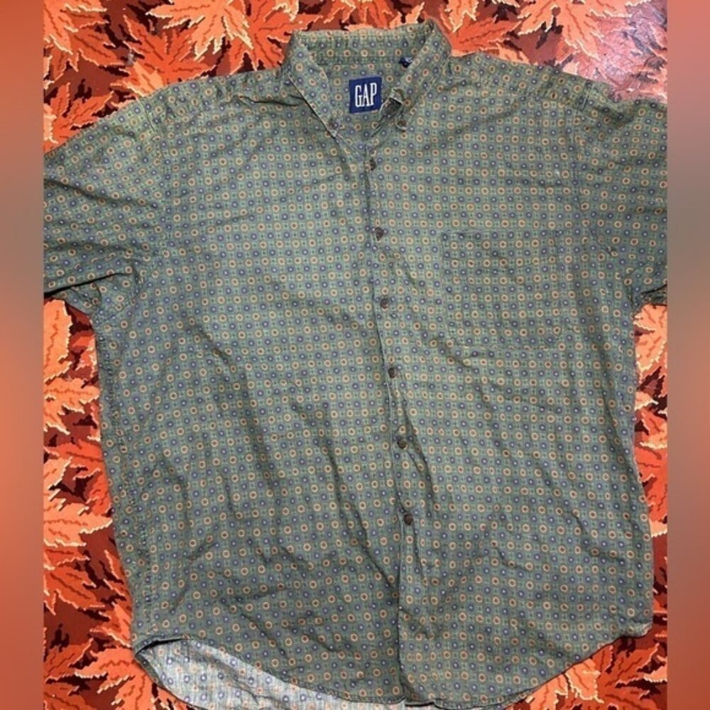 Vintage GAP Short Sleeve Floral Button Down XL